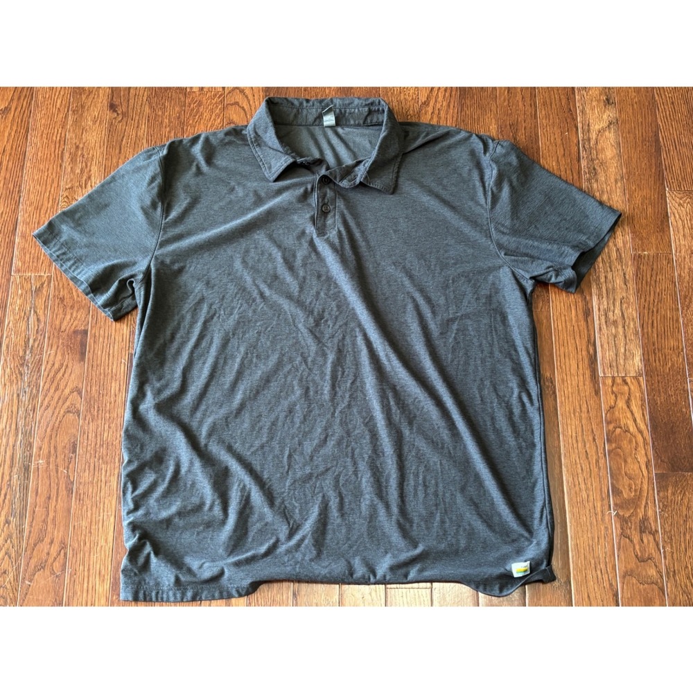 Vuori Strato Tech Polo Shirt Mens XL Charcoal Heather Gray Short Sleeve Active